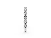 Marquise Diamond Eternity Band Set in Silver with Milgrain Bezel Setting