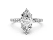 Marquise Hidden Halo Pavé Engagement Ring Setting | Micro Pavé Band | White Gold