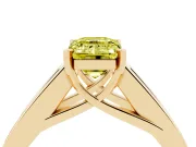 Emerald Cut Channel-Set Engagement Ring Setting for a Fancy Yellow Lab-Grown Diamond | Yellow Gold