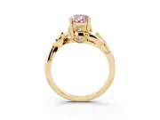 Pear-Shaped Twisted Bypass Engagement Ring Setting for a Fancy Pink Lab-Grown Diamond | Yellow Gold