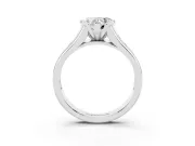 Heart-Shaped Half Bezel Solitaire Engagement Ring Setting | Graduated Channel Band | Platinum