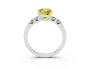 Princess Cut Five Stone Engagement Ring Setting for a Fancy Yellow Lab-Grown Diamond | Platinum