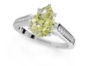 Pear-Shaped Engagement Ring Setting for a Fancy Yellow Lab-Grown Diamond | Sterling Silver - Design NV-24597
