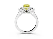 Radiant Cut Three-Stone Engagement Ring Setting for a Fancy Yellow Lab-Grown Diamond | White Gold