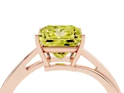 Fancy Yellow Princess Cut Diamond Solitaire Twist Band Ring Set in Rose gold with Prong Setting