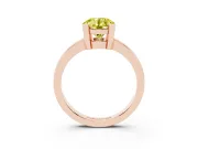 Round Tab Prong Solitaire Engagement Ring Setting for a Fancy Yellow Lab-Grown Diamond | Rose Gold