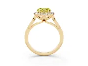 Heart-Shaped Halo Engagement Ring Setting for a Fancy Yellow Lab-Grown Diamond | Filigree Shoulders | Yellow Gold