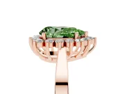 Pear-Shaped Scalloped Halo Engagement Ring Setting for a Fancy Green Lab-Grown Diamond | Rose Gold