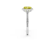 Radiant Cut Halo Engagement Ring Setting for a Fancy Yellow Lab-Grown Diamond | Platinum - Design NV-24729