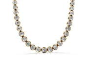 Round Lab-Grown Diamond Graduated Continuous Line Tennis Necklace | Prong Set | Yellow Gold