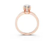 Radiant Cut Diamond Solitaire Engagement Ring Set in Rose gold with Slim Tapered Solitaire Band