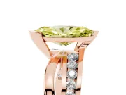 Marquise Graduated Bypass Engagement Ring Setting for a Fancy Yellow Lab-Grown Diamond | Rose Gold