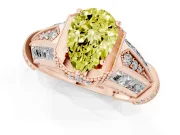 Pear-Shaped Vintage Milgrain Engagement Ring Setting for a Fancy Yellow Lab-Grown Diamond | Hidden Halo | Rose Gold