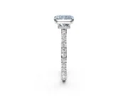 Radiant Cut Pavé Engagement Ring Setting for a Fancy Blue Lab-Grown Diamond | Sterling Silver - Design NV-24928