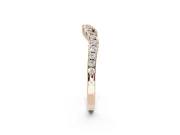Round Lab-Grown Diamond Pavé Curved Wedding Band | Micro Prong Set | Rose Gold