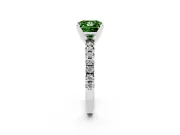 Princess Cut Pavé Solitaire Engagement Ring Setting for a Fancy Green Lab-Grown Diamond | Platinum