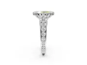 Oval Halo Engagement Ring Setting for a Fancy Yellow Lab-Grown Diamond | Side Clusters | White Gold