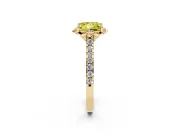 Princess Cut Floral Petal Engagement Ring Setting for a Fancy Yellow Lab-Grown Diamond | Petal Accents | Yellow Gold