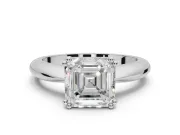 Princess Cut Tapered Solitaire Engagement Ring Setting | Double Claw Prongs | Platinum