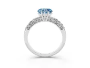 Heart-Shaped Multi Row Pave Engagement Ring Setting for a Fancy Blue Lab-Grown Diamond | Platinum