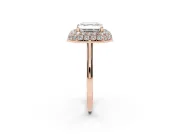 Asscher Cut Diamond Halo Engagement Ring Set in Rose gold with Solitaire Band and Prong Setting