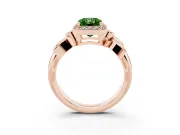Radiant Cut Floral Halo Engagement Ring Setting for a Fancy Green Lab-Grown Diamond | Rose Gold