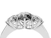 Marquise Three Stone Engagement Ring Setting for a Black Center | Sterling Silver