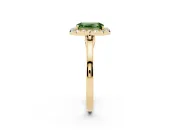 Emerald Cut Halo Engagement Ring Setting for a Fancy Green Lab-Grown Diamond | Flat Tapered Band | Yellow Gold
