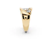 Oval Cut Diamond Channel-Set Crossover Ring Set in Yellow gold