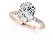 0.5 Carat Oval Lab-Grown Diamond Solitaire Engagement Ring | Pavé Shoulders | Rose Gold