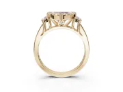 Heart-Shaped Halo Engagement Ring Setting for a Fancy Pink Lab-Grown Diamond | Graduated Channel Band | Yellow Gold