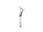 Chevron V-Shaped Contour Wedding Band | High-Polish Plain Metal | Platinum