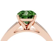 Cushion Cut Channel Engagement Ring Setting for a Fancy Green Lab-Grown Diamond | Rose Gold