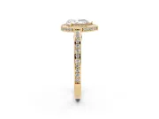 Pear-Shaped Sectioned Halo Engagement Ring Setting | Pavé Gallery and Band | Yellow Gold