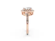 Oval Halo Engagement Ring Setting | Polished Halo Rim | Rose Gold