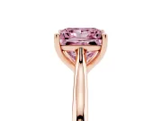 Fancy Pink Princess Cut Diamond Solitaire Ring Set in Rose gold with Cathedral Band and Prong Setting