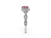 Heart-Shaped Halo Engagement Ring Setting for a Fancy Pink Lab-Grown Diamond | Sterling Silver - Design NV-24725