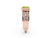 Heart-Shaped Half Bezel Engagement Ring Setting for a Fancy Yellow Lab-Grown Diamond | Channel Band | Rose Gold