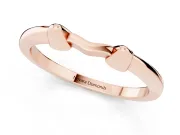 Bamboo-Inspired Plain Band Set in Rose gold