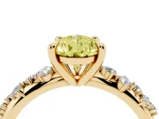 Pear-Shaped Graduated Engagement Ring Setting for a Fancy Yellow Lab-Grown Diamond | Yellow Gold