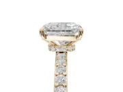 Radiant Cut Hidden Halo Engagement Ring Setting | Yellow Gold