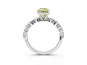 Radiant Cut Graduated Side Stone Engagement Ring Setting for a Fancy Yellow Lab-Grown Diamond | White Gold