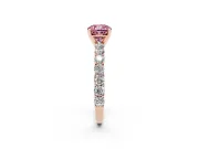 Cushion Cut Shared Prong Engagement Ring Setting for a Fancy Pink Lab-Grown Diamond | Rose Gold