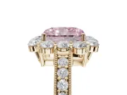 Radiant Cut Halo Engagement Ring Setting for a Fancy Pink Lab-Grown Diamond | Yellow Gold - Design NV-24711