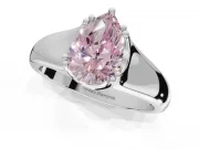 Pear-Shaped Double Claw Solitaire Engagement Ring Setting for a Fancy Pink Lab-Grown Diamond | Platinum