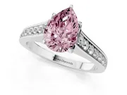 Pear-Shaped Graduated Pavé Engagement Ring Setting for a Fancy Pink Lab-Grown Diamond | White Gold