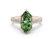 Marquise Channel Engagement Ring Setting for a Fancy Green Lab-Grown Diamond | Rose Gold - Design NV-24671