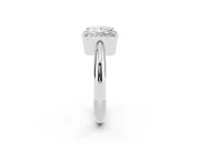 Princess Cut Halo Engagement Ring Setting | Plain Tapered Band | Sterling Silver