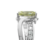 Emerald Cut Bypass Solitaire Engagement Ring Setting for a Fancy Yellow Lab-Grown Diamond | Sterling Silver