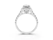Radiant Cut Halo Engagement Ring Setting | Shared Prong Shoulders | Sterling Silver